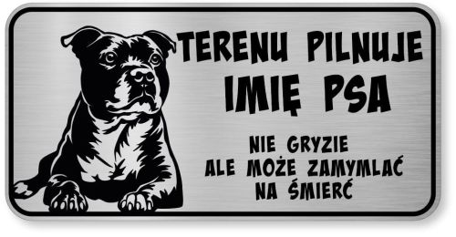 Uwaga pies tabliczka ostrzegawcza 20x10 Staffik