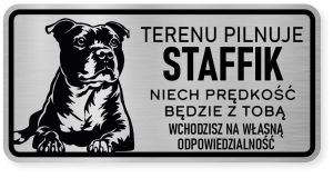 Uwaga pies tabliczka ostrzegawcza 20x10 Staffik