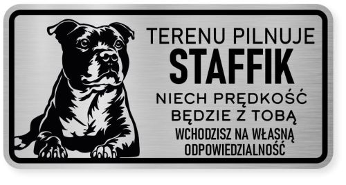 Uwaga pies tabliczka ostrzegawcza 20x10 Staffik