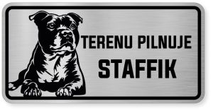 Uwaga pies tabliczka ostrzegawcza 20x10 Staffik