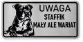 Uwaga pies tabliczka ostrzegawcza 20x10 Staffik