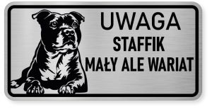 Uwaga pies tabliczka ostrzegawcza 20x10 Staffik