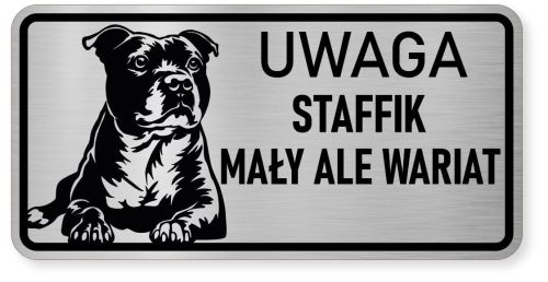 Uwaga pies tabliczka ostrzegawcza 20x10 Staffik