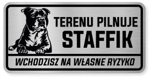 Uwaga pies tabliczka ostrzegawcza 20x10 Staffik