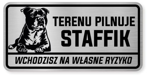 Uwaga pies tabliczka ostrzegawcza 20x10 Staffik
