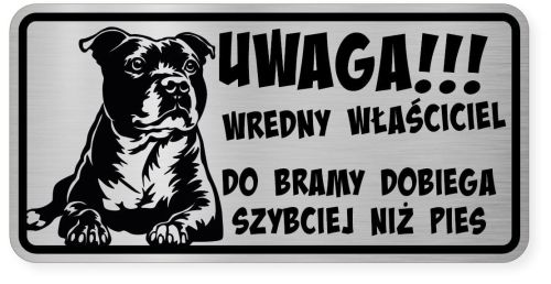 Uwaga pies tabliczka ostrzegawcza 20x10 Staffik
