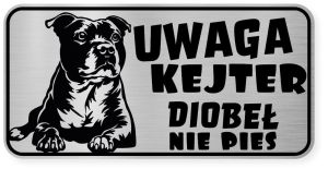 Uwaga pies tabliczka ostrzegawcza 20x10 Staffik