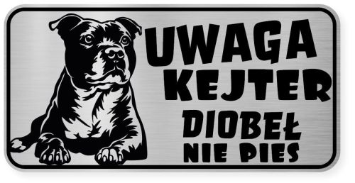 Uwaga pies tabliczka ostrzegawcza 20x10 Staffik