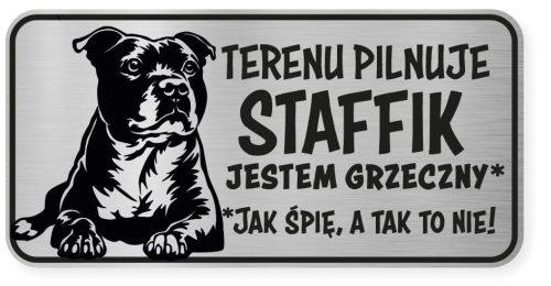 Uwaga pies tabliczka ostrzegawcza 20x10 Staffik