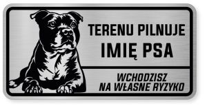 Uwaga pies tabliczka ostrzegawcza 20x10 Staffik