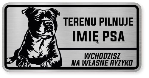 Uwaga pies tabliczka ostrzegawcza 20x10 Staffik