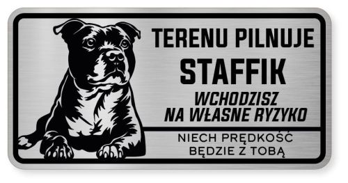 Uwaga pies tabliczka ostrzegawcza 20x10 Staffik