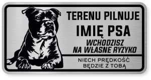 Uwaga pies tabliczka ostrzegawcza 20x10 Staffik