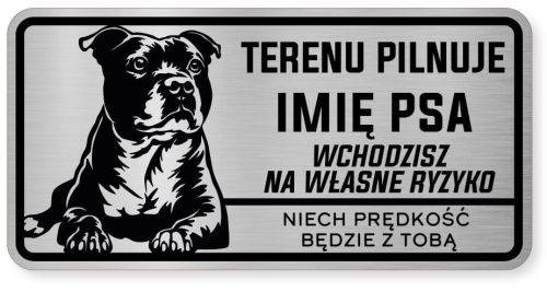 Uwaga pies tabliczka ostrzegawcza 20x10 Staffik