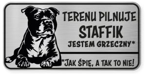 Uwaga pies tabliczka ostrzegawcza 20x10 Staffik