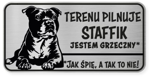 Uwaga pies tabliczka ostrzegawcza 20x10 Staffik