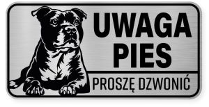 Uwaga pies tabliczka ostrzegawcza 20x10 Staffik