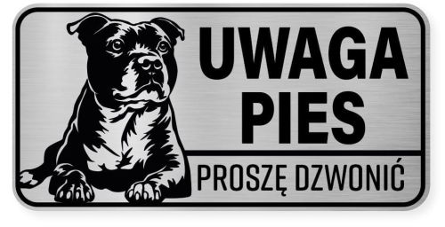 Uwaga pies tabliczka ostrzegawcza 20x10 Staffik
