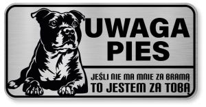 Uwaga pies tabliczka ostrzegawcza 20x10 Staffik