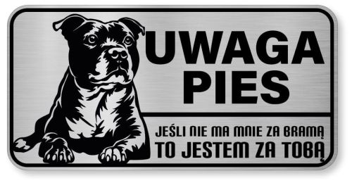 Uwaga pies tabliczka ostrzegawcza 20x10 Staffik