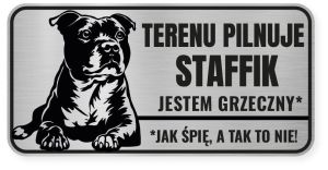 Uwaga pies tabliczka ostrzegawcza 20x10 Staffik