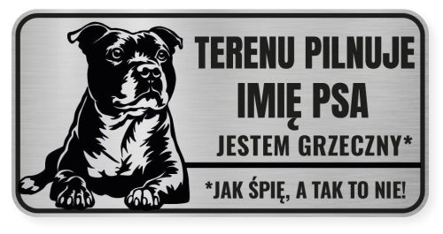 Uwaga pies tabliczka ostrzegawcza 20x10 Staffik