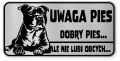 Uwaga pies tabliczka ostrzegawcza 20x10 Staffik