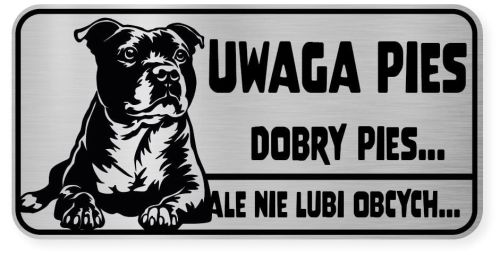 Uwaga pies tabliczka ostrzegawcza 20x10 Staffik