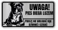 Uwaga pies tabliczka ostrzegawcza 20x10 Staffik