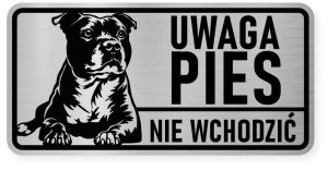 Uwaga pies tabliczka ostrzegawcza 20x10 Staffik