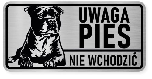 Uwaga pies tabliczka ostrzegawcza 20x10 Staffik