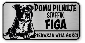 Uwaga pies tabliczka ostrzegawcza 20x10 Staffik