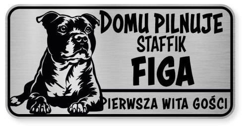 Uwaga pies tabliczka ostrzegawcza 20x10 Staffik