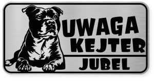 Uwaga pies tabliczka ostrzegawcza 20x10 Staffik