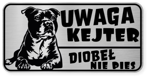 Uwaga pies tabliczka ostrzegawcza 20x10 Staffik