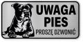 Uwaga pies tabliczka ostrzegawcza 20x10 Staffik