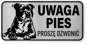 Uwaga pies tabliczka ostrzegawcza 20x10 Staffik
