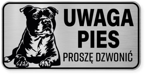 Uwaga pies tabliczka ostrzegawcza 20x10 Staffik