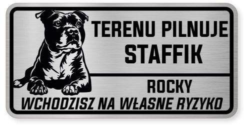 Uwaga pies tabliczka ostrzegawcza 20x10 Staffik