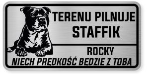 Uwaga pies tabliczka ostrzegawcza 20x10 Staffik