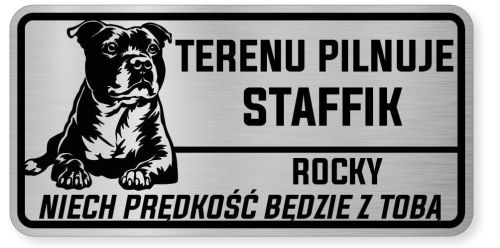 Uwaga pies tabliczka ostrzegawcza 20x10 Staffik