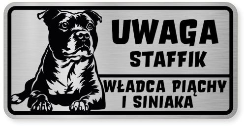 Uwaga pies tabliczka ostrzegawcza 20x10 Staffik