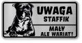 Uwaga pies tabliczka ostrzegawcza 20x10 Staffik