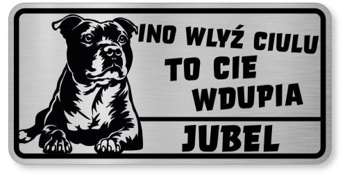 Uwaga pies tabliczka ostrzegawcza 20x10 Staffik