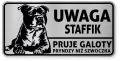 Uwaga pies tabliczka ostrzegawcza 20x10 Staffik
