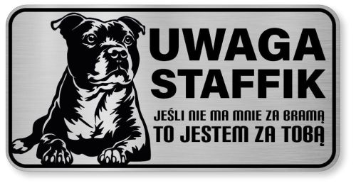Uwaga pies tabliczka ostrzegawcza 20x10 Staffik