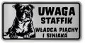 Uwaga pies tabliczka ostrzegawcza 20x10 Staffik