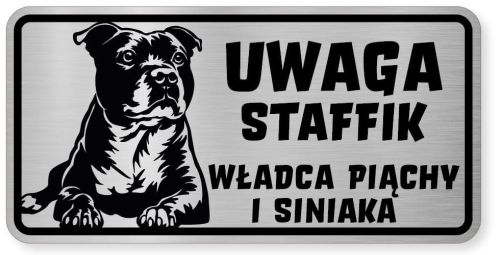 Uwaga pies tabliczka ostrzegawcza 20x10 Staffik