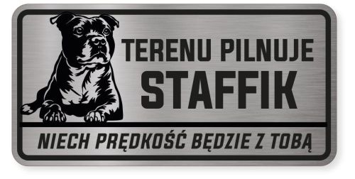 Uwaga pies tabliczka ostrzegawcza 20x10 Staffik