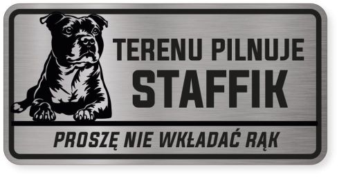 Uwaga pies tabliczka ostrzegawcza 20x10 Staffik